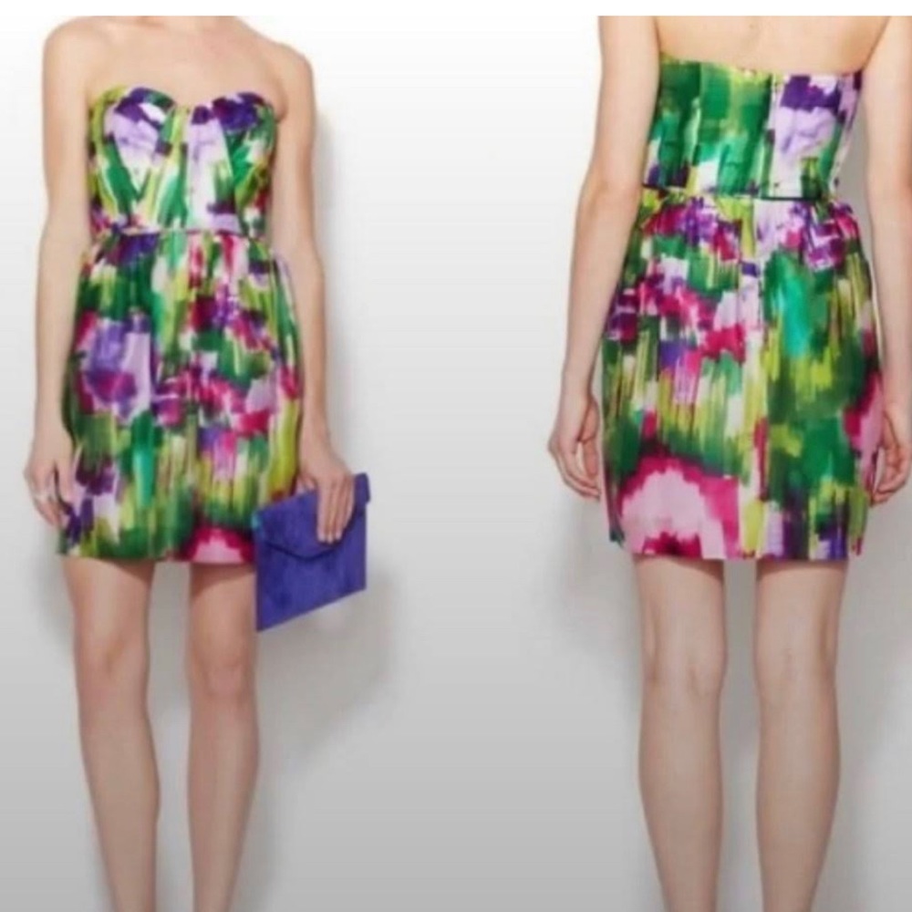 Shoshanna Strapless Multicolor Dress
